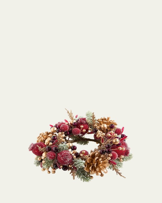 Glittering Garnet Candle Wreath